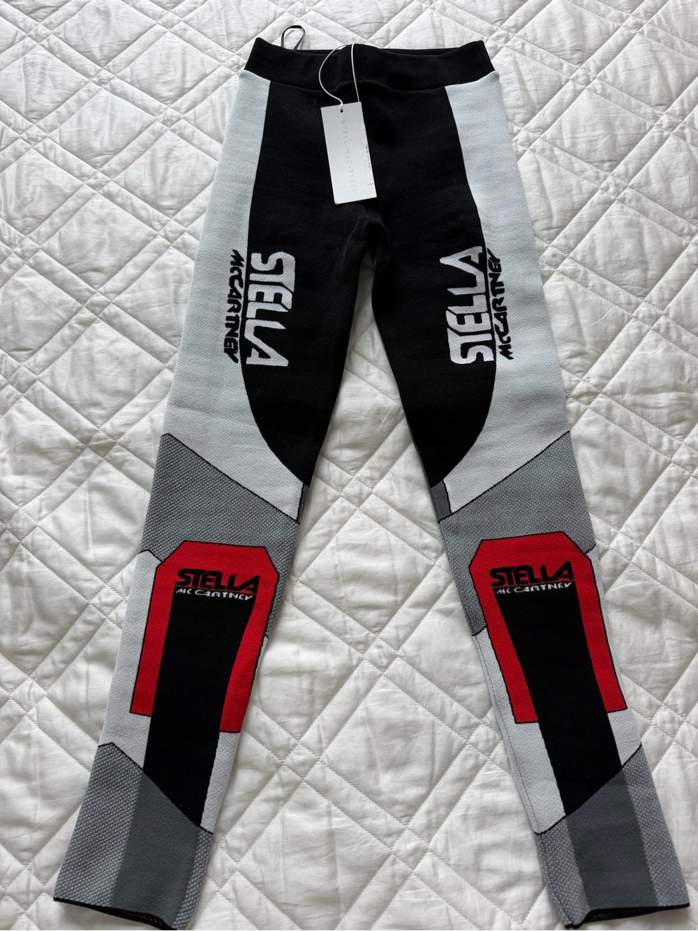 Stella McCartney Black, White & Gray red leggings